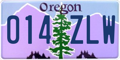 OR license plate 014ZLW