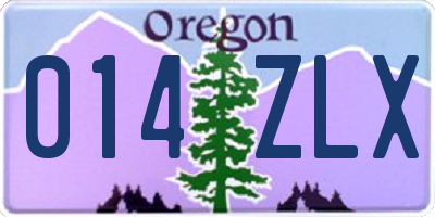 OR license plate 014ZLX