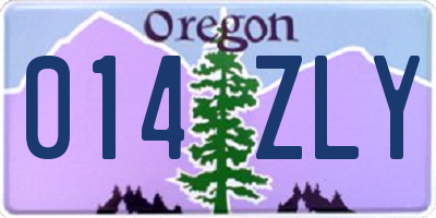 OR license plate 014ZLY