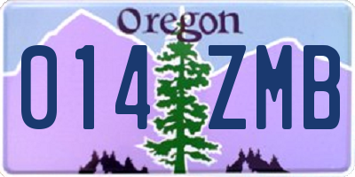 OR license plate 014ZMB
