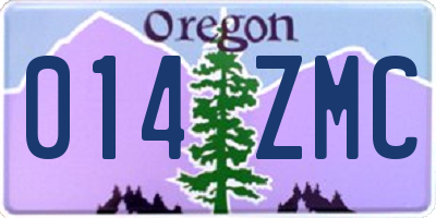 OR license plate 014ZMC
