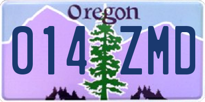 OR license plate 014ZMD