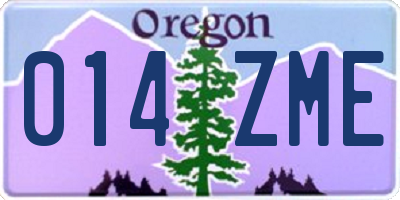 OR license plate 014ZME