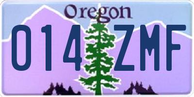 OR license plate 014ZMF