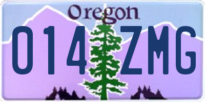 OR license plate 014ZMG