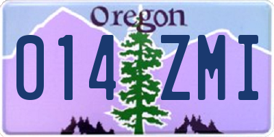 OR license plate 014ZMI