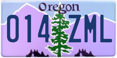 OR license plate 014ZML
