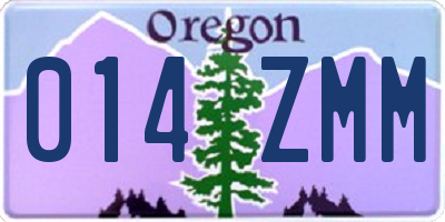 OR license plate 014ZMM