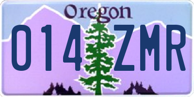 OR license plate 014ZMR