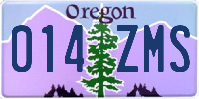 OR license plate 014ZMS