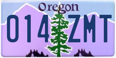 OR license plate 014ZMT