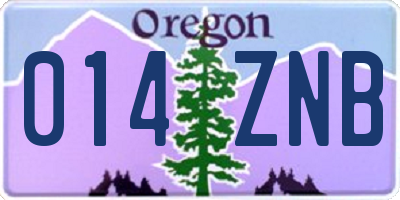 OR license plate 014ZNB
