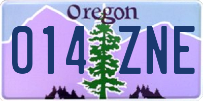 OR license plate 014ZNE