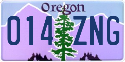 OR license plate 014ZNG
