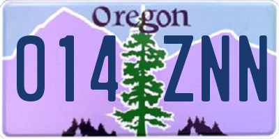 OR license plate 014ZNN