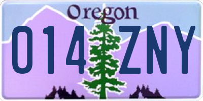 OR license plate 014ZNY
