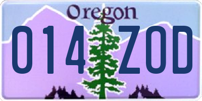 OR license plate 014ZOD