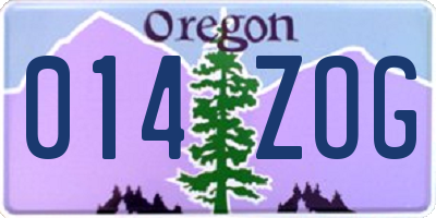 OR license plate 014ZOG