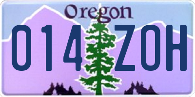 OR license plate 014ZOH