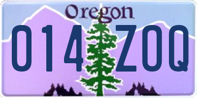 OR license plate 014ZOQ