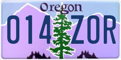 OR license plate 014ZOR