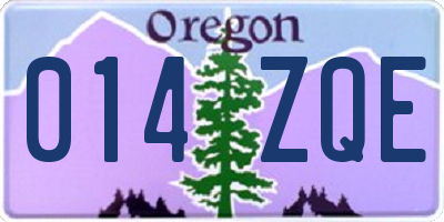 OR license plate 014ZQE