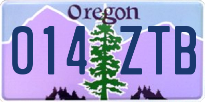 OR license plate 014ZTB