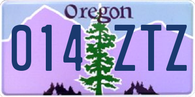 OR license plate 014ZTZ