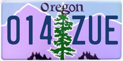 OR license plate 014ZUE