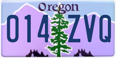 OR license plate 014ZVQ