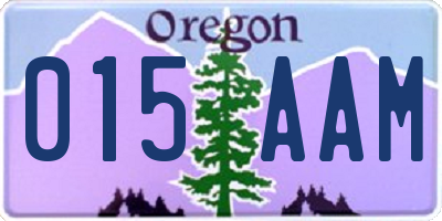 OR license plate 015AAM