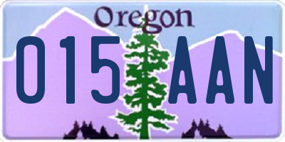 OR license plate 015AAN