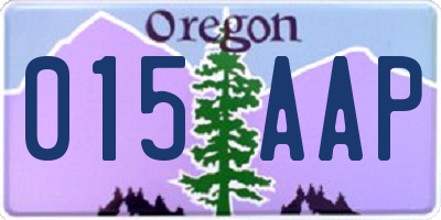 OR license plate 015AAP