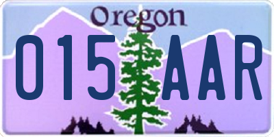 OR license plate 015AAR