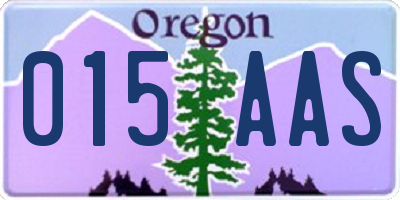 OR license plate 015AAS