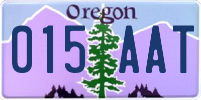 OR license plate 015AAT