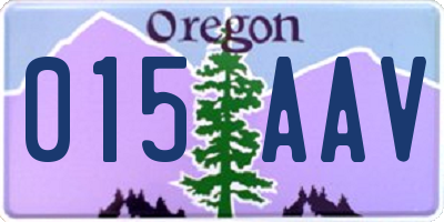 OR license plate 015AAV