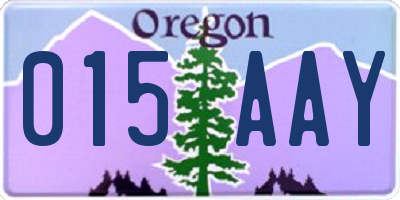 OR license plate 015AAY