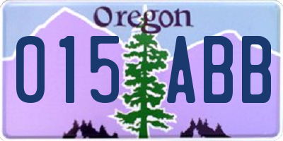OR license plate 015ABB