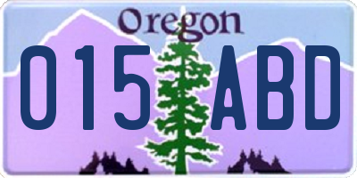 OR license plate 015ABD