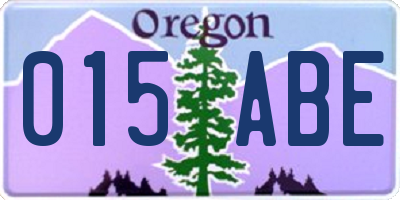 OR license plate 015ABE