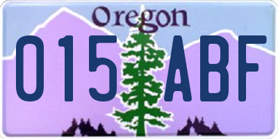OR license plate 015ABF