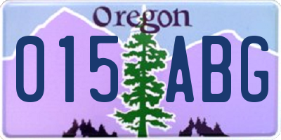 OR license plate 015ABG
