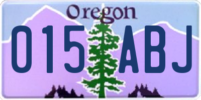OR license plate 015ABJ