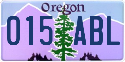 OR license plate 015ABL