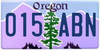OR license plate 015ABN