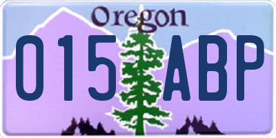 OR license plate 015ABP