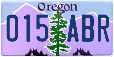 OR license plate 015ABR
