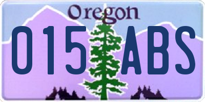 OR license plate 015ABS