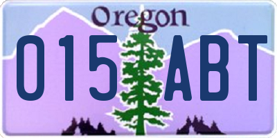 OR license plate 015ABT